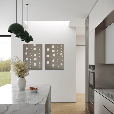 Raw Abstract (Cream + Gold) by Box Art Interiors