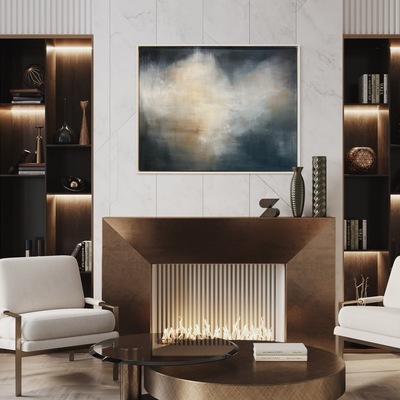 Blue Cloud Tan  by Box Art Interiors